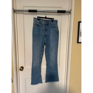 FARM‎ Rio Womens Jeans Size 28 Denim High Rise Cropped Frayed Hem Blue